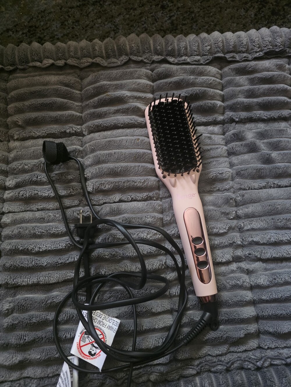 Lange Pink Straightening Hot Brush for Women - Lightweight Styling Brush
